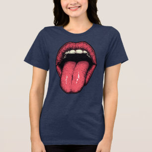 TRIBLENDA CAMISETA SEÑORITAS SASSY LENGUA LABIOS