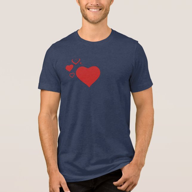 Triblenda Camiseta Simple Corazón Rojo Amor (Anverso)