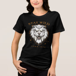 Triblenda Camiseta Stay Wild Fearless Lion | Unisex Estético