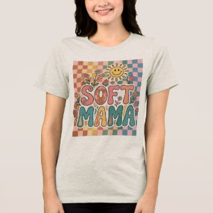 Triblenda Camiseta suave de mamá   Diseño colorido de mamá f