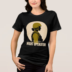 Triblenda Camiseta táctica vintage de mujer Night Operator