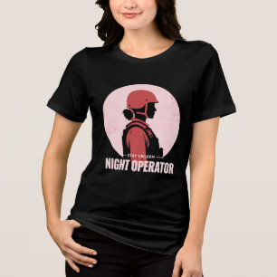 Triblenda Camiseta Táctica Vintage de Mujer Night Operator