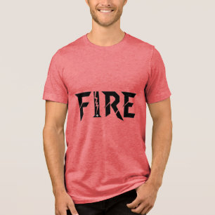 Triblenda Camiseta tipográfica de palabra de poder FUEGO
