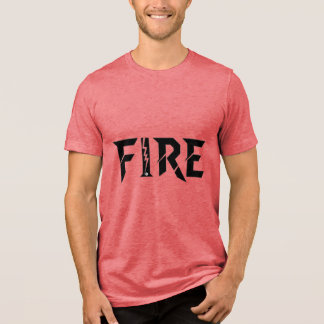 Triblenda Camiseta tipográfica de palabra de poder FUEGO