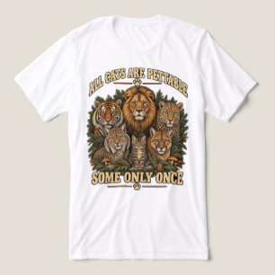 Triblenda Camiseta Todos los Gatos son Manejables, Algunos S