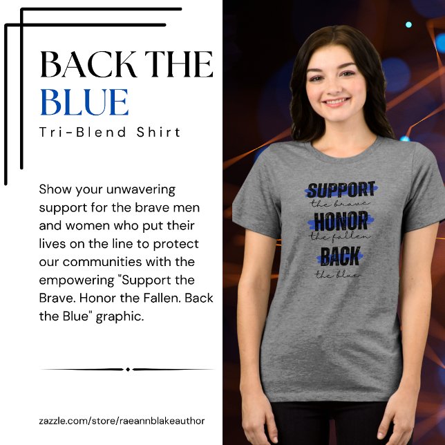 Triblenda Camiseta Tri-Blend Back the Blue (Subido por el creador)