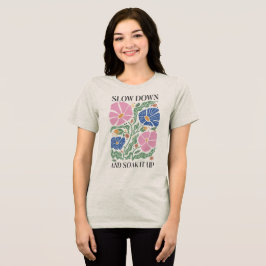 Triblenda Camiseta Tri-Blend Citas Florales Boho