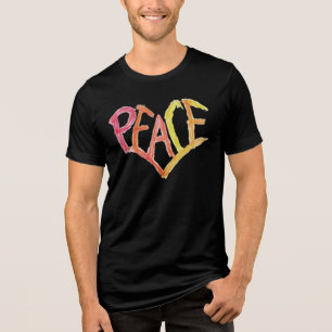 Triblenda Camiseta Tri-Blend Corazón de Paz - Arte de Crayón