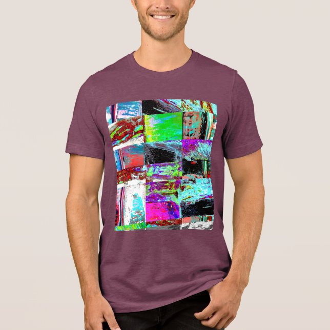 Triblenda Camiseta Tri-blend – Cuadrícula Abstracta (Anverso)