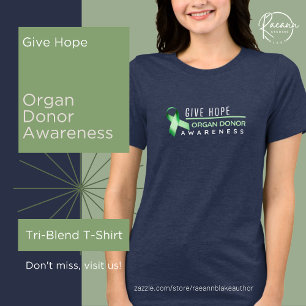 Triblenda Camiseta Tri-Blend de Conciencia de Donante de Órg