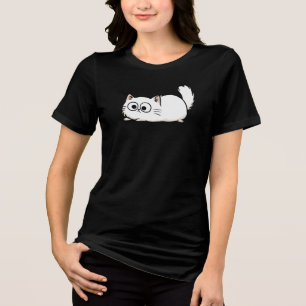 Triblenda Camiseta Tri-Blend de Gato con Cola Esponjosa y Or