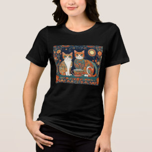 Triblenda camiseta Tri-Blend de gatos de café