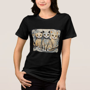 Triblenda Camiseta Tri-Blend de gatos tranquilos