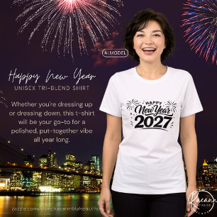 Triblenda Camiseta Tri-Blend Feliz Año Nuevo 2027