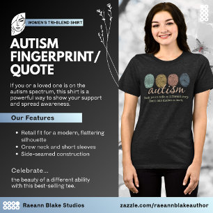 Triblenda Camiseta Tri-Blend Femenina de Cota de Autismo