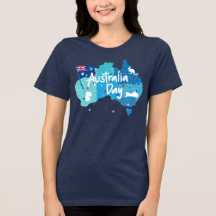 Triblenda Camiseta tri-blend femenina Shimmer Map del Día de