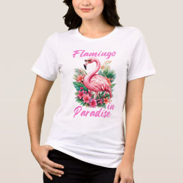 Triblenda Camiseta Tri-Blend Flamingo en el Paraíso