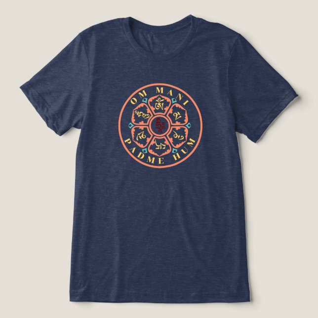 Triblenda Camiseta Tri-Blend Mandala Mantra (Diseño delantero )