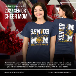 Triblenda Camiseta Tri-Blend para Mamá de Cheer Senior 2027