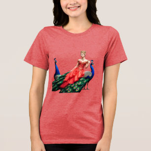 Triblenda Camiseta Tri-Blend para Mujer Bella+Canvas: Pavón 