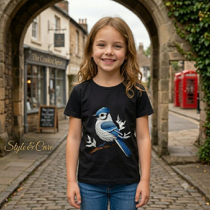 Triblenda Camiseta Tri Blend para Niñas con Diseño de Pájaro