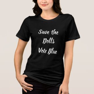 Triblenda Camiseta Tri-Blend Salva las Muñecas Vota Azul