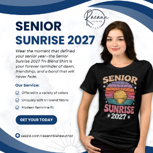 Triblenda Camiseta Tri-Blend Senior Sunrise 2027 para Damas