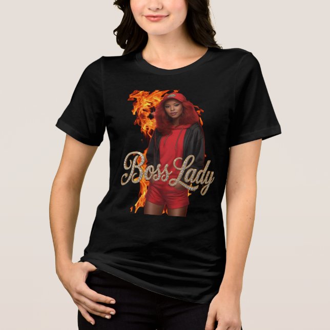 Triblenda Camiseta Tri-Blend Señora Jefa (Anverso)