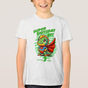 Triblenda Camiseta Tri de Dino Super Cumpleañero (Edad Edita