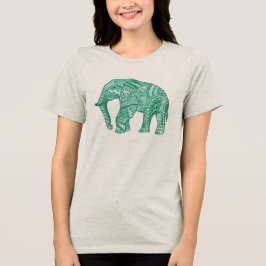 Triblenda Camiseta triblend de mujer con elefante Zentangle