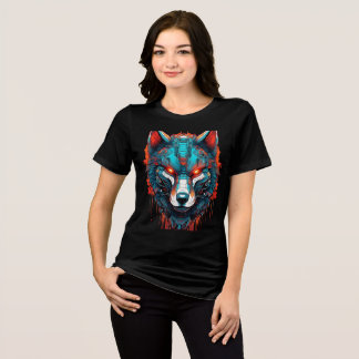 Triblenda Camiseta triblend para mujeres Mech Wolf