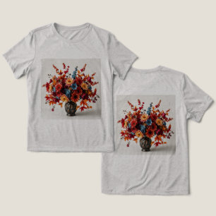 Triblenda Camiseta trinitosa de ramos gris de otoño para muj