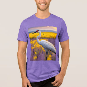 Triblenda Camiseta triple mixta Bella+Canvas — Grúa blanca e
