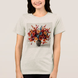 Triblenda Camiseta Trípode Tradicional Buquet de Otoño Femen