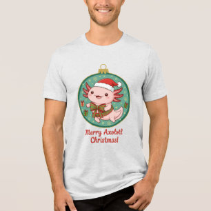 Triblenda Camiseta Unisex de Ajolote Navideño Adorable