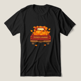 Triblenda Camiseta - Unisex de hojas y calabazas de otoño