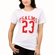 Camiseta universitaria roja número Psalmos 23