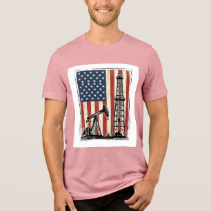 Triblenda Camiseta vectorial de bandera americana vintage de