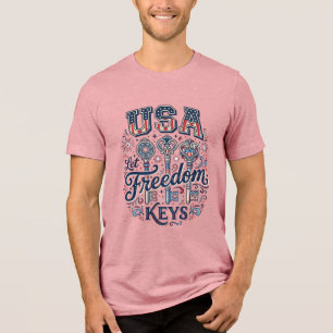 Triblenda Camiseta vectorial de diseño patriótico USA Let Fr