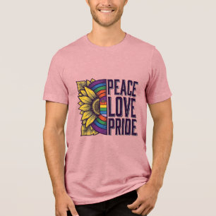 Triblenda Camiseta Vectorial de Flor Vintage de Paz Amor Org