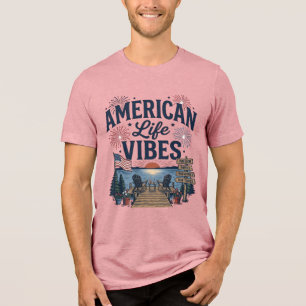 Triblenda Camiseta Vectorial del Lago Patriótico Vibraciones