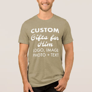 Triblenda Camiseta verde Tri-Blend personalizada para person