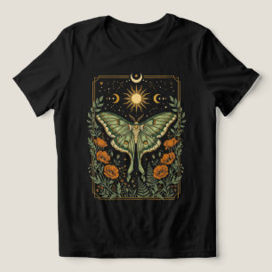 Triblenda Camiseta Vintage Celestial Luna Moth Dark Cottagec
