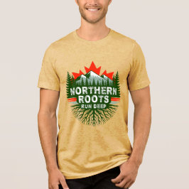 Triblenda Camiseta Vintage de Canadá Northern Roots Run Deep