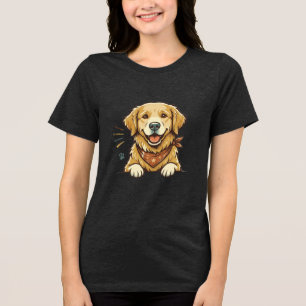 Triblenda Camiseta Vintage Golden Retriever Perro Retro Am