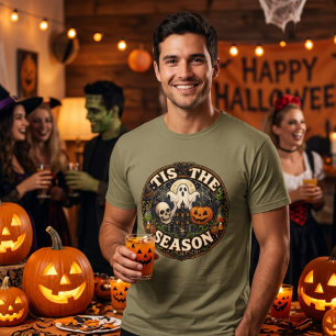 Triblenda Camiseta Vintage Gráfica de Halloween 'Es La Tempo