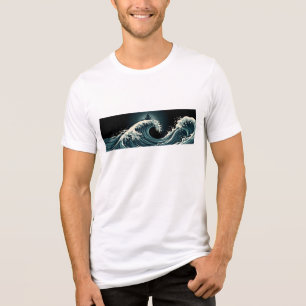 Triblenda Camiseta Vintage Ukiyo e Surfing Zen Meditation