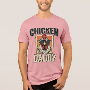 Triblenda Camiseta Vintage Vector de Gallo Divertido Papá Po