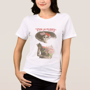 Triblenda Camiseta Viva la Muerte Esqueleto Floral