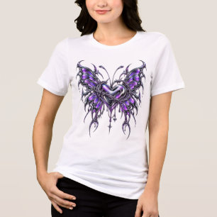 Triblenda Camiseta Y2K Cyber Chrome Heart Estética Grunge